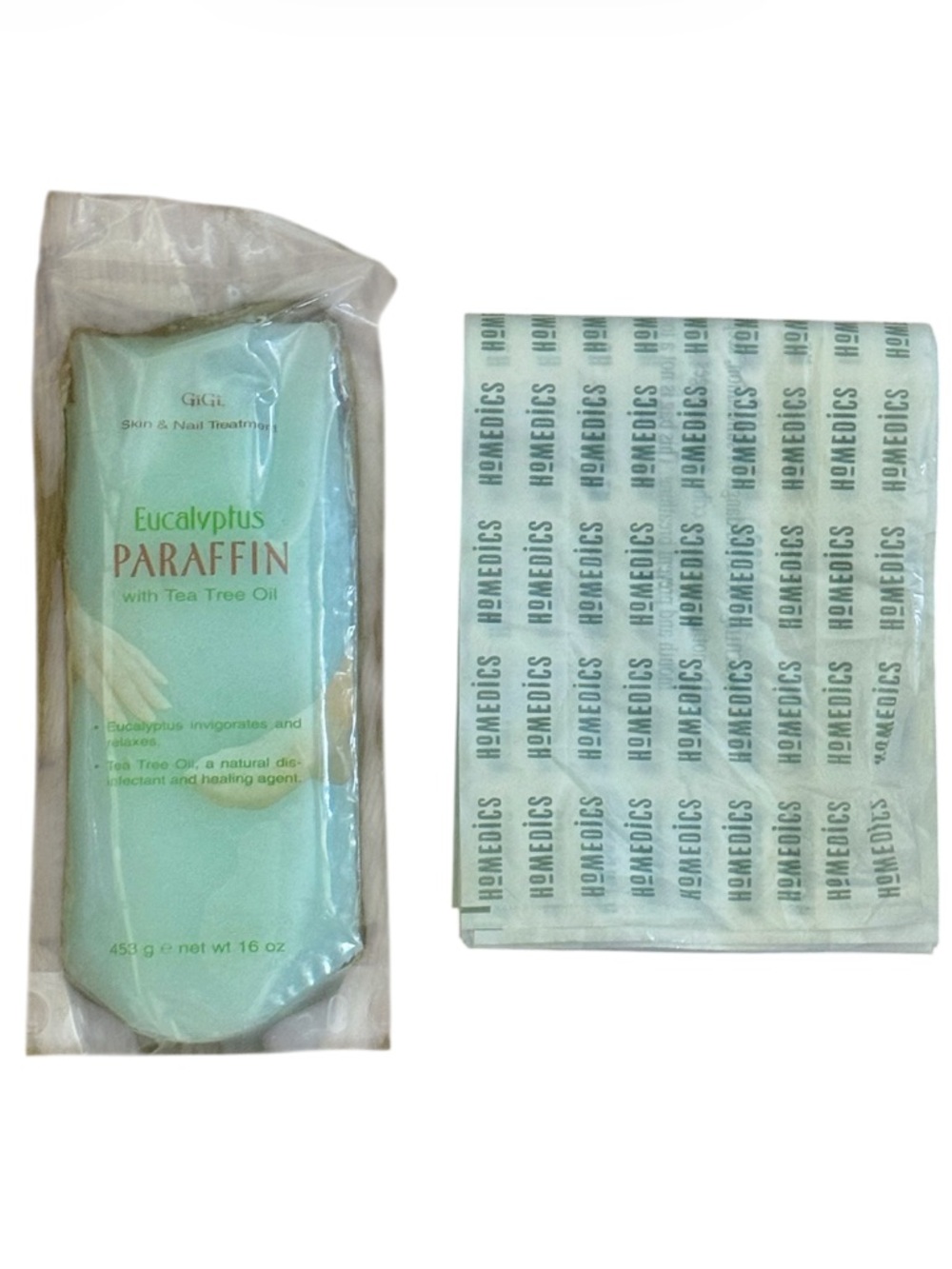 GIGI Eucalyptus Paraffin with Tea Tree Oil Wax Block Spa Treatment Bundle NEW